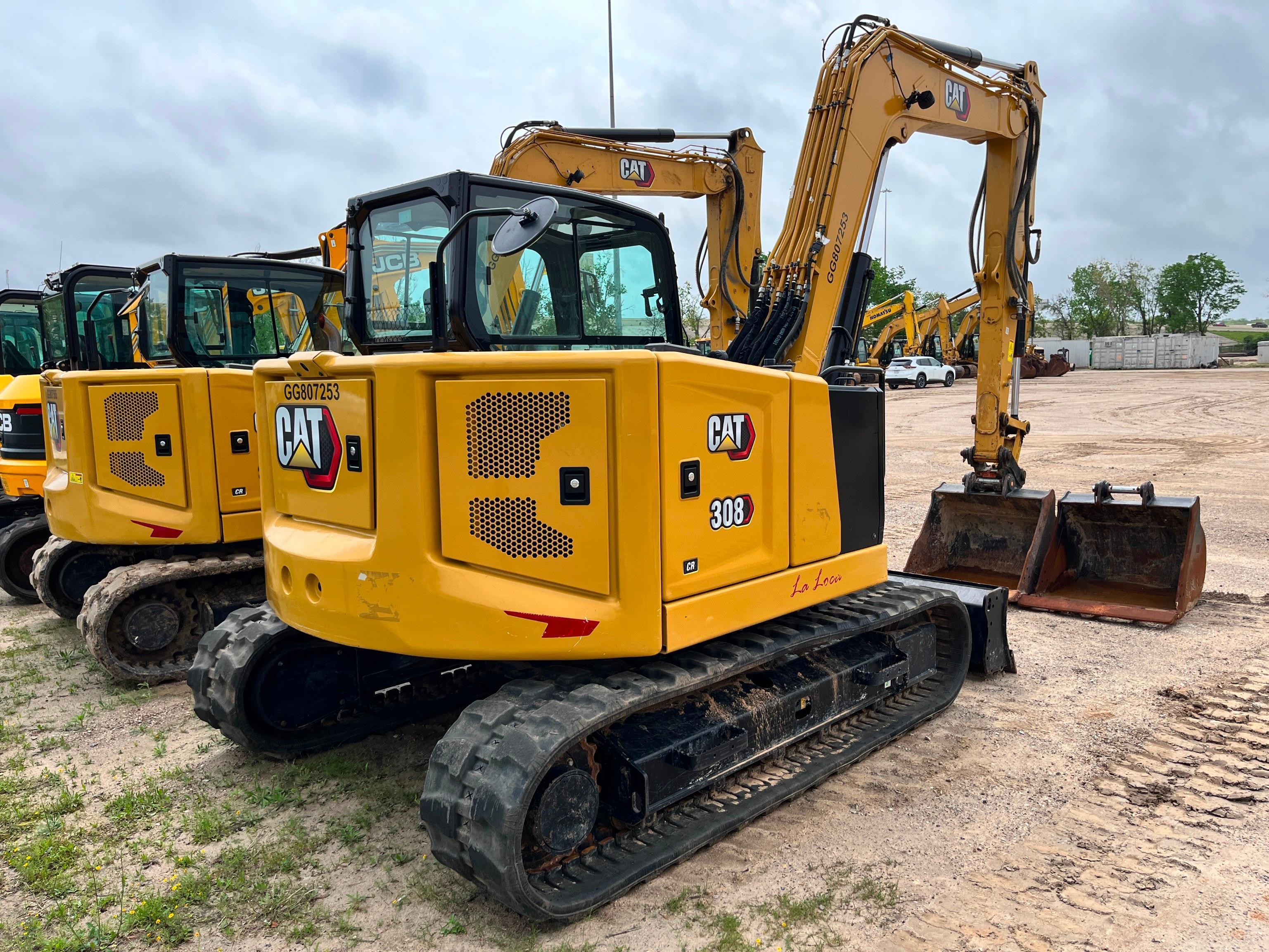 2023 CAT 308CR HYDRAULIC EXCAVATOR SN:807253 powered by Cat C3.3B diesel engine, equipped with Cab,