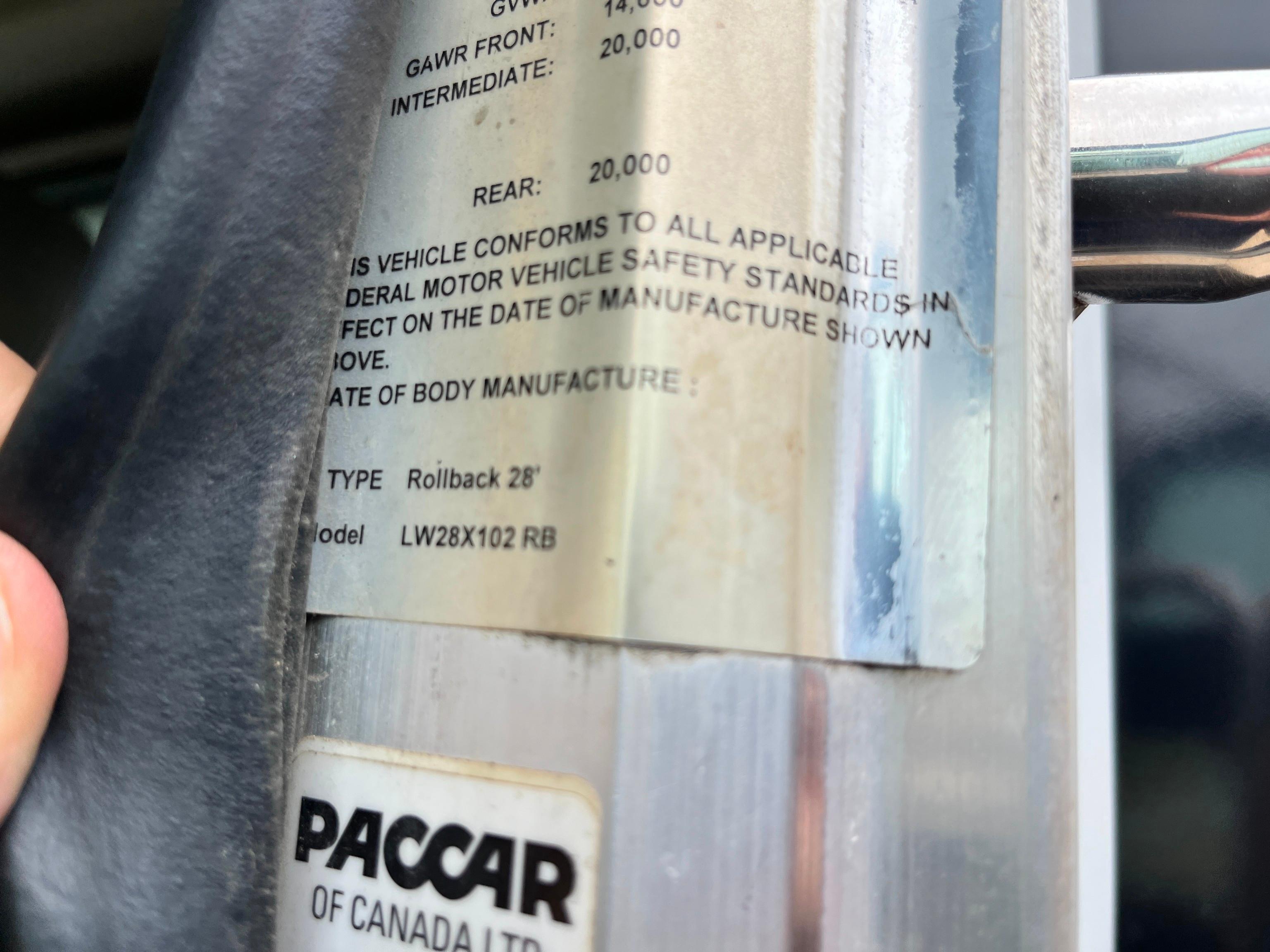 2015 PETERBILT PB348 ROLLBACK TRUCK VN:3NP3LJ9XXFM255656 powered by Paccar PX-9 diesel engine,