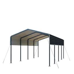 STORAGE BUILDING NEW TMG Industrial 12...x 20 Metal Shed Carport with 8 Open Sidewalls, LOCATED IN