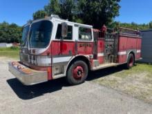 1987 HAHN PUMPER FIRE TRUCK VN:365487 powered by diesel engine, equipped with 500 gallon water tank,