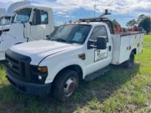 2008 FORD F350 UTILITY TRUCK VN:E17672 powered by gas engine, equipped with automatic transmission,