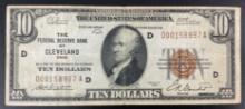 1929 US $10 National Currency Brown Note