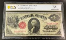 1917 US $1 Large Note PCGS Choice VF 35