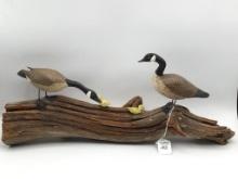 Sm. Canada Geese Carving on Driftwood