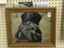 Sm. Framed Winchester Dog Print-King Buck