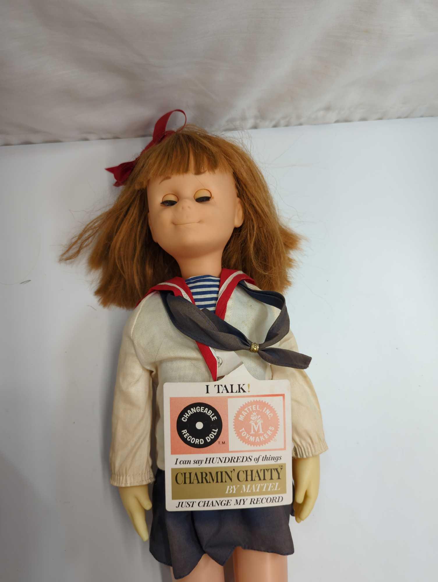 TALKING CHARMIN' CHATTY DOLL WITH CHANGEABLE RECORDS SHE DOES NOT WORK. 25"