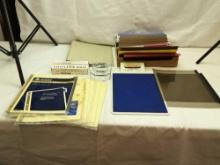 MISC OFFICE SUPPLIES, FILE DIVIDERS, FILE ENVELOPES WITH LABELS, HORMEL CLIPBOARD, CANON CALCULATOR