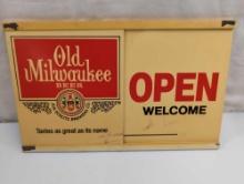 OLD MILWAUKEE BEER WELCOME OPEN HOUR SIGN 16"