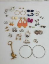 COSTUME JEWELRY PIERCED EARRINGS, BRACELETS , KEY CHAIN