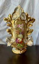 "Old Paris" hand painted floral vase