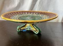 Majolica Wedgwood Pictorial Footed Platter