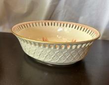 Herend Hand Painted Basket Weave Bowl