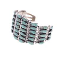 Zuni Sterling Silver K. Manassa Turquoise Bracelet