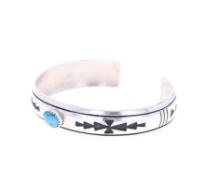 Navajo Singer Sterling Silver Turquoise Bracelet