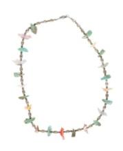 Zuni Fetish Turquoise Cabochons Silver Necklace