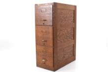 Ca. 1900 Quarter Sawn Oak Filing Cabinet