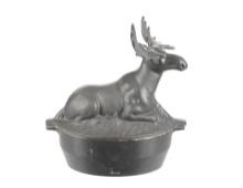 Vintage Cast Iron Figural Moose Dutch Oven