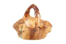 Professional Carved & Polished Solid Burl Basket