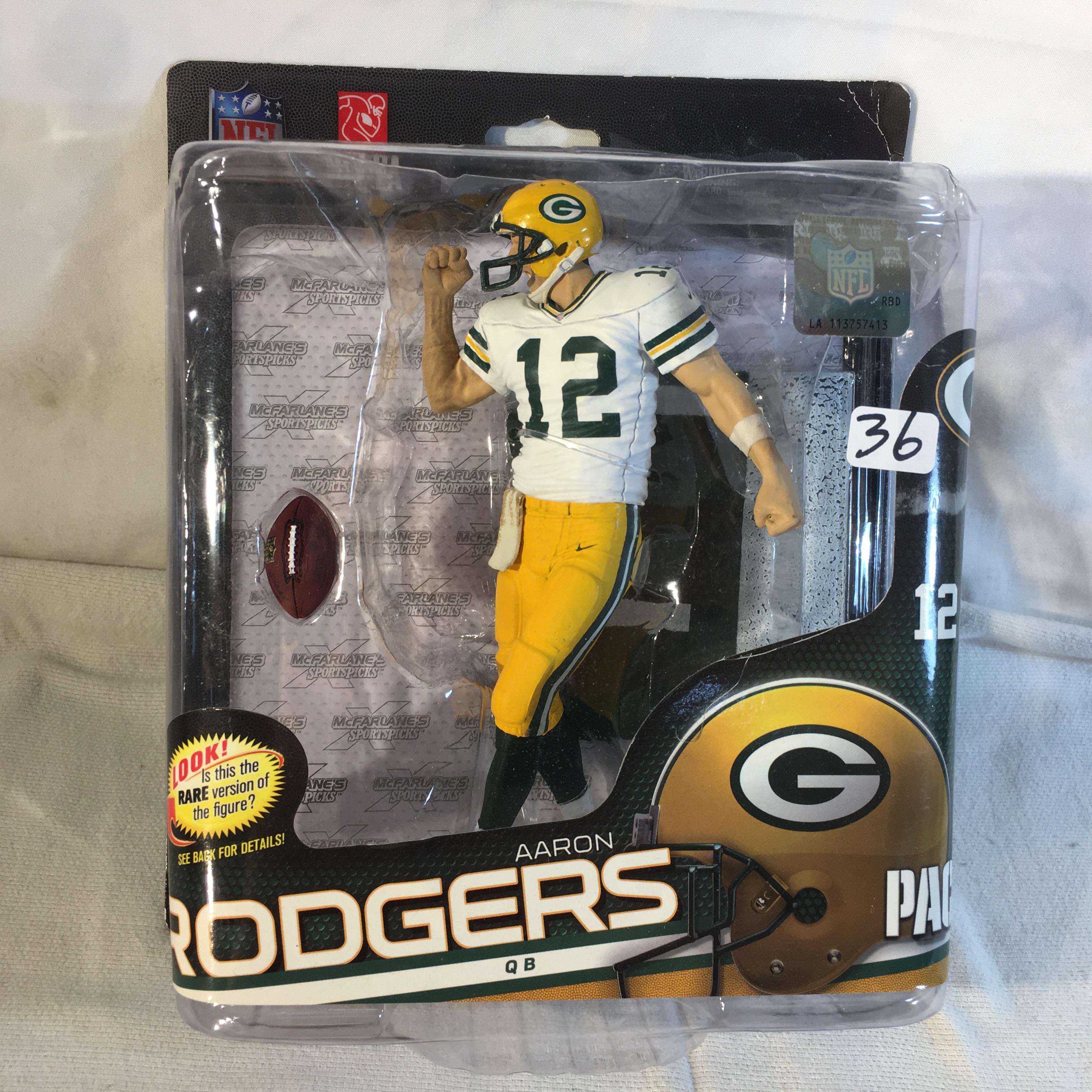NIP Collector NFLPA Football Sport Action Figure Aaron Rodgers Packers 7-8"Tall Sport Figure