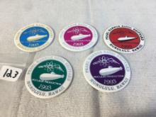 Lot of 5 Collector Pearl Harbor Naval Shipyard 1993 Pogs Assorted Colors  -  See Pictures