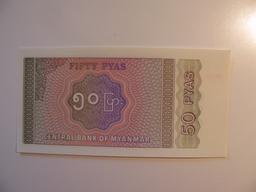 Foreign Currency: Myanmar 50 Pyas (UNC)