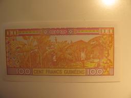 Foreign Currency:  Guinee 100 Francs (UNC)