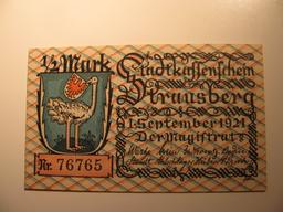 Foreign Currency: 1921 Germany 1/2 Mark Notgeld (UNC)
