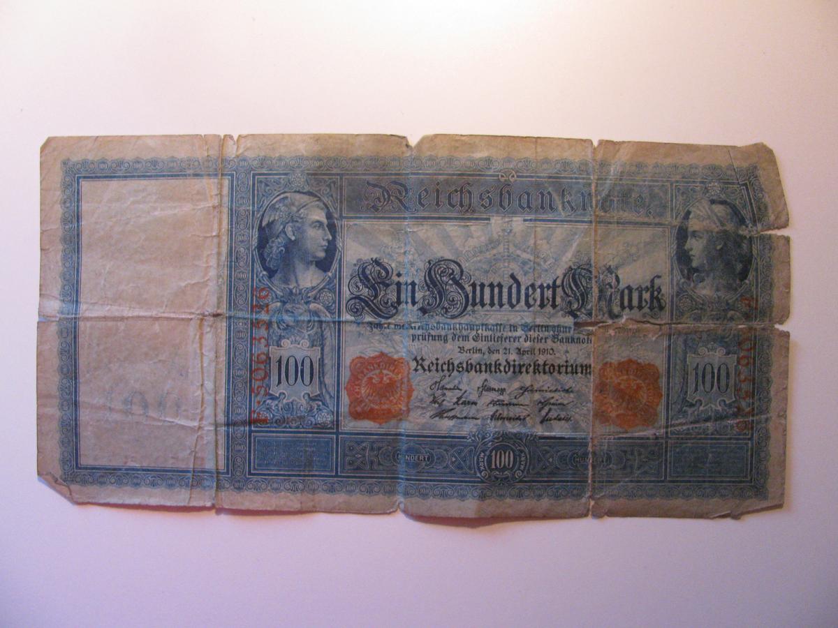 Foreign Currency: 1910 Germany 100 Mark
