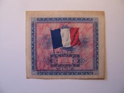 Foreign Currency: 1944 (WWII) France 10 Francs Military currency