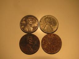 US Coins 4x 194 Steel pennies