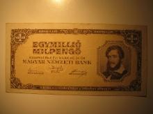Foreign Currency: 1946 Hungary 1 million Pengo