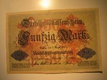Foreign Currency: WWI 1914 Germany 50 Mark
