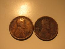 US Coins: 1920-D  & 1921 Wheat pennies