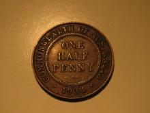 1934 Australia 1/2 Penny