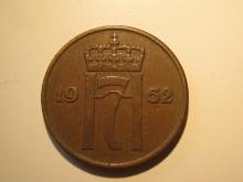 Foreign Coins: 1952 Norway 5 Ore