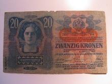 Foreign Currency: 1913 Austro Hungary 20 Kronen