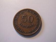 Foreign Coins: 1954 Angola 50 Centavos