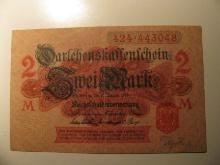 Foreign Currency: WWI 1914 Germany 2 Mark