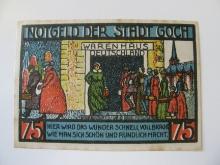 Foreign Currency: 1922 Germany 75 Pfennig Notgeld (UNC)