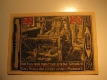 Foreign Currency: 1921 Germany 20 Pfennig Notgeld (UNC)