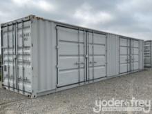 40' HC Multi Door Container, 4 Side Door, End Door, Lock Box, Side Forklift Pockets