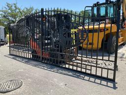 SET OF UNUSED GREAT BEAR 20FT BI PARTING WROUGHT IRON GATES, 10FT EACH PIECE (20' TOTAL WIDTH). 2...