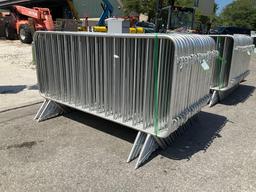 UNUSED 18PCS GALVANIZED CONSTRUCTION SITE / CROWD CONTROL FENCE/BARRICADES, APPROX 4FT x 8FT ( PL...