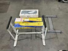 LOT OF MISCELLANEOUS LIGHT FIXTURES AND MONITOR MOUNT