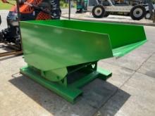 UNUSED SMALL SELF DUMPING HOPPER WITH FORK POCKETS