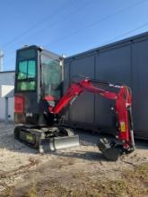 UNUSED 2023 LANTY CRAWLER EXCAVATOR MODEL LAT-13S, GAS POWERED, ENCLOSED CAB, RUBBER TRACKS, BUCKET