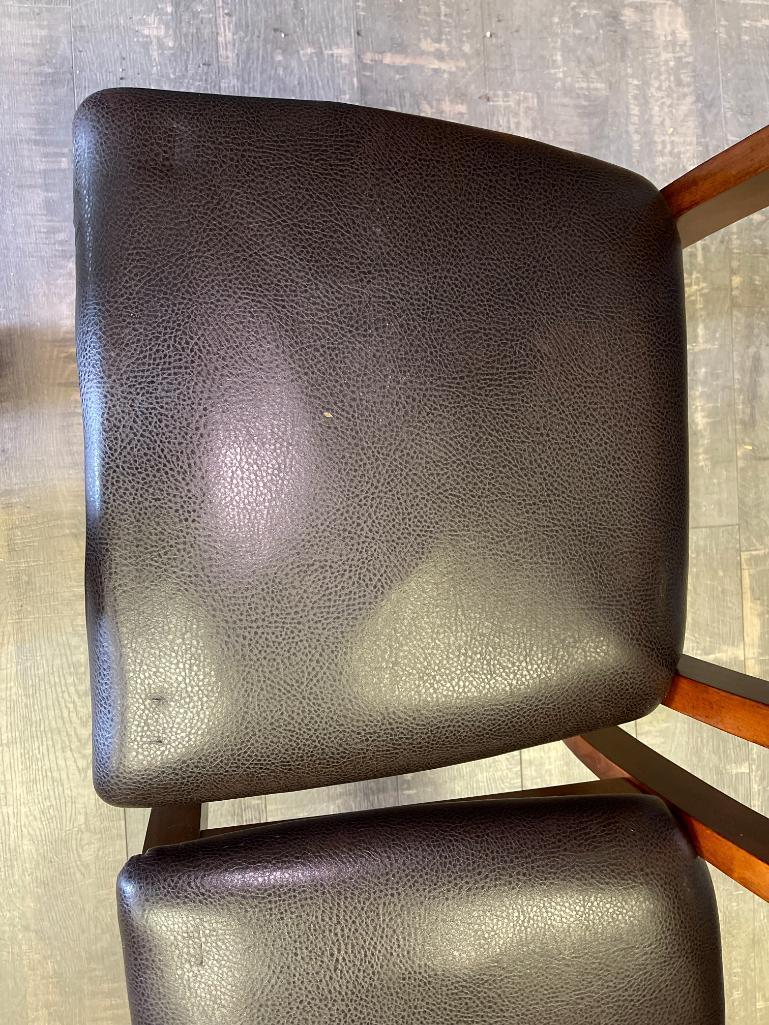 Two Dining Chairs w/Faux Leather Seat Bottoms