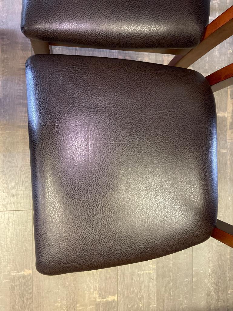 Two Dining Chairs w/Faux Leather Seat Bottoms