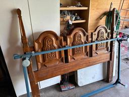 Full or Queen Oak Headboard with Metal Frame