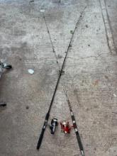Two Fishing Poles w/Open Face Reels